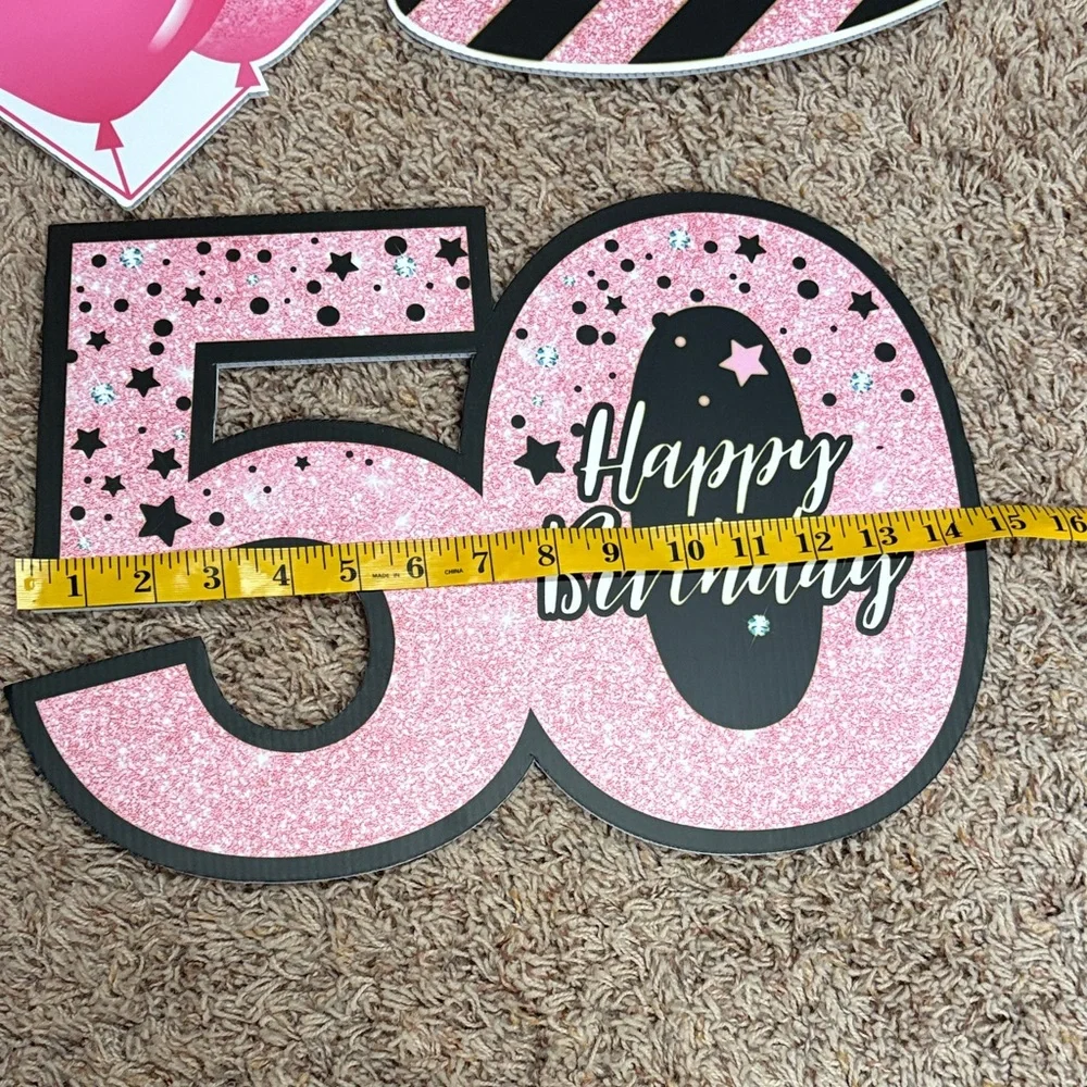 Pink and Black 50th Birthday Party Decorations
